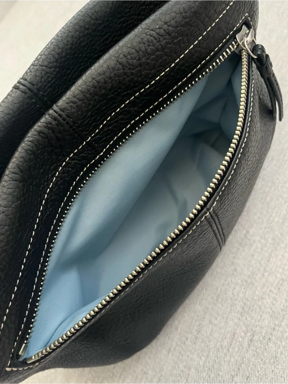 Coach Black Leather East West Shoulder Duffle Hobo Bag (F15065)